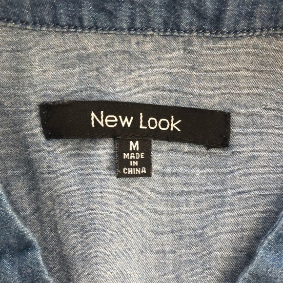 New Look Chambray Collar Dress Women Size Medium - Picture 4 of 4